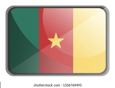 Vector illustration of Cameroon flag on white background.