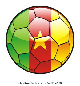vector illustration of Cameroon flag on soccer ball