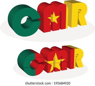Vector illustration of Cameroon Flag in puzzle isolated on white background
