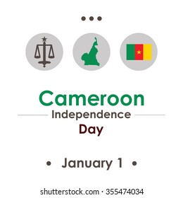 vector illustration /Cameroon Independence Day / dots design