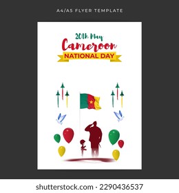 Vector illustration of Cameroon National Day social media story feed mockup template
