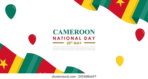Vektorillustration von Kamerun National Day Social Media Feed Vorlage