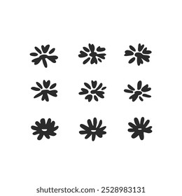 Vector illustration of camomile flower in simple hand drawn and linocut style. Simple contour vector illustration for cosmetics, postcard and pattern.