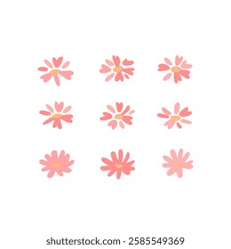 Vector illustration of camomile flower in simple hand drawn and linocut style. Simple contour vector illustration for cosmetics, postcard and pattern.