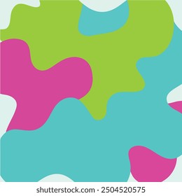Vector Illustration of a camouflage with bright colors like cyan, magenta, and lime green