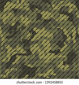 Vector illustration of camouflage seamless pattern, creative repeating line of texture for printing, wrapping, wallpaper, fabric, and textile.