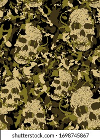 vector illustration of camouflage with skulls