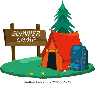 Vector illustration of camp area