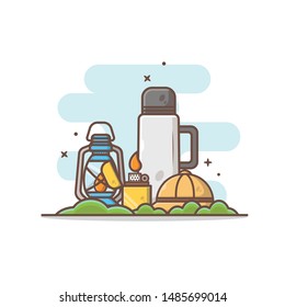 vector illustration of camp equipment logo design inspiration,EPS 10