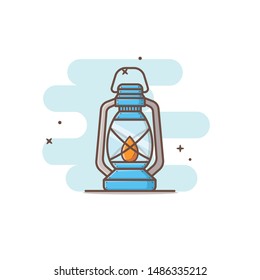 vector illustration of camp equipment logo design,lantern,hat,lighter,thermos,backpack,eps 10