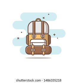 vector illustration of camp equipment logo design,lantern,hat,lighter,thermos,backpack,eps 10