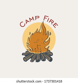the vector illustration of camp fire