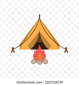 Vector illustration of camp icon sign and symbol. colored icons for website design .Simple design on transparent background (PNG).