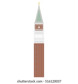 Vector illustration Campanile di San Marco. Venice Italy. San Marco square.