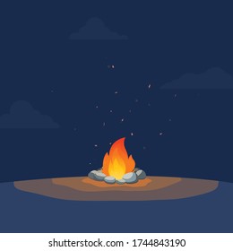 Ilustración vectorial del diseño de fogatas