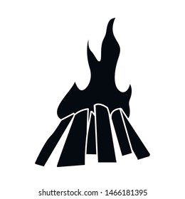 Vector illustration of campfire and fiery logo. Set of campfire and blaze stock symbol for web.