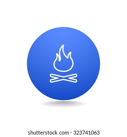 Vector illustration of campfire with firewood. Icon fire