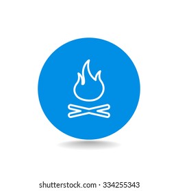 Vector illustration of campfire with firewood. Icon fire