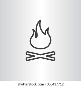 Vector illustration of campfire with firewood. Icon fire