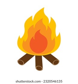 Vektorgrafik von Lagerfeuer einzeln auf weißem Hintergrund