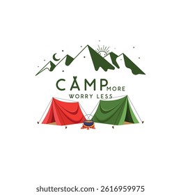vector illustration of a camping adventure logo