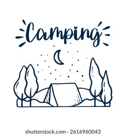 vector illustration of a camping adventure logo