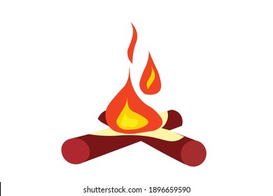 Vector Illustration of Camping Campfire