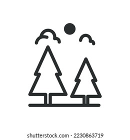 Vector illustration of camping event line icon