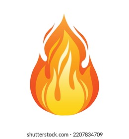 Vector illustration of camping fire.Fire flame Logo icon vector illustration design