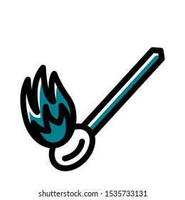 Vector illustration of camping. lighters icon with a combination of green isolated white background. filled outline style