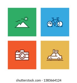 VECTOR ILLUSTRATION OF CAMPING LINE ICON SET