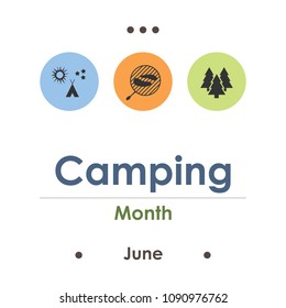 vector illustration for camping month in June