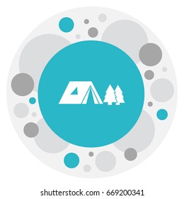Vector Illustration Of Camping Symbol On Travel Icon. Premium Quality Isolated Forest Element In Trendy Flat Style.