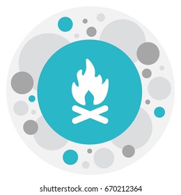 Vector Illustration Of Camping Symbol On Flame Icon. Premium Quality Isolated Fever  Element In Trendy Flat Style.