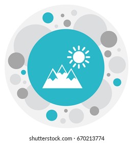 Vector Illustration Of Camping Symbol On Pinnacle Icon. Premium Quality Isolated Landscape Element In Trendy Flat Style.