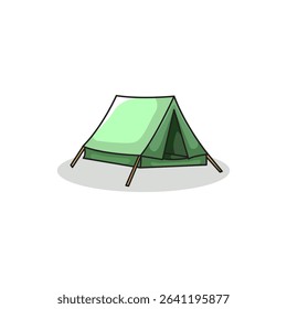Vector illustration of camping tent representing outdoor shelter travel gear and nature exploration