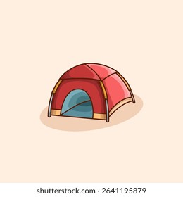 Vector illustration of camping tent representing outdoor shelter travel gear and nature exploration