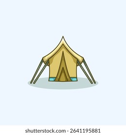 Vector illustration of camping tent representing outdoor shelter travel gear and nature exploration