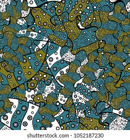 Vector illustration. Can be used for cards, invitations, save the date cards and many more. On black, blue and brown colors. Vector abstract pattern page for antistress.