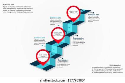 vector illustration Can be used for process staircase graph There are 5 steps or layers.