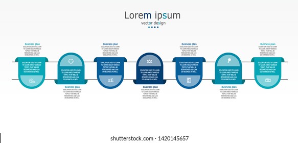 vector illustration Can be used for process, presentations, layout, banner,info graph There are 7 steps or layers.