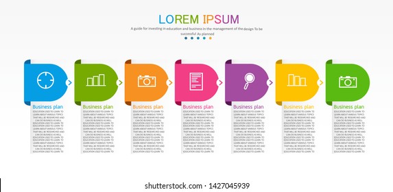 vector illustration Can be used for process, presentations, layout, banner,info graph There are 7 steps or layers.