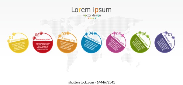 vector illustration Can be used for process, presentations, layout, banner, infographic. There are 7 steps or layers.
