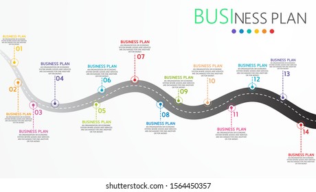 vector illustration Can be used for process, presentations, layout, banner,info graph There are 14 steps or layers.