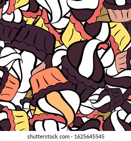 Vector illustration. Can be used for cards, invitations, save the date cards and many more. Vector abstract pattern page for antistress. On brown, white and black colors.
