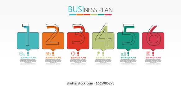 ilustración vectorial Se puede utilizar para procesos, presentaciones, diseño, banner, gráfico info Hay 6 pasos o capas.