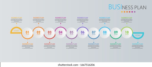 vector illustration Can be used for process, presentations, layout, banner,info graph There are 10 steps or layers.