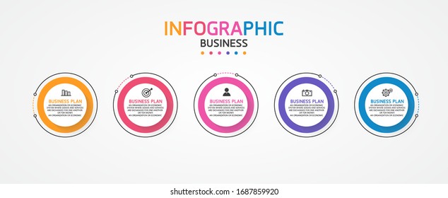 vector illustration Can be used for process, presentations, layout, banner,info graph There are 5 steps or layers.