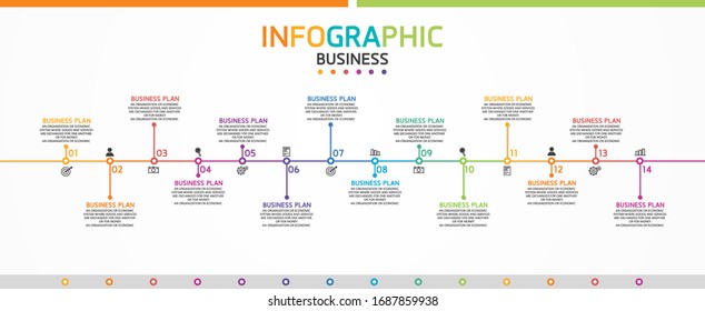 vector illustration Can be used for process, presentations, layout, banner,info graph There are 14 steps or layers.