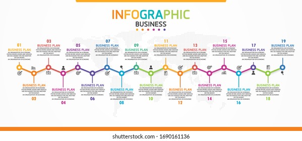 vector illustration Can be used for process, presentations, layout, banner,info graph There are 19 steps or layers.